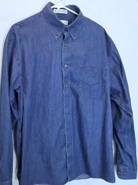 NWOT Enro Blue Non-Iron Cotton Dress Shirt Size L